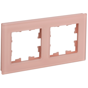 BRITE Рамка 2-местная РУ-2-2-БрП стекло персиковый матовый IEK