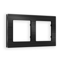 AF550502 Рамка ALFA Platos Черный Металл шлифованный 2-ая AMBRELLA VOLT