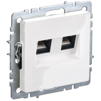BRITE Розетка компьютерная двойная RJ45 кат.6 РК11-2-БрБ белый IEK