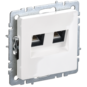 BRITE Розетка компьютерная двойная RJ45 кат.6 РК11-2-БрБ белый IEK