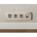 MO372005 Комплект мех-ма компьютерной розетки RJ-45 экранированной с автоматической защитной шторкой OMEGA Серо-бежевый матовый QUANT OP3720, VM185 AMBRELLA VOLT