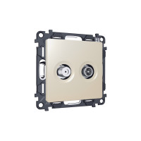 MA333310 Комплект механизма розетки TV оконечной  SAT 5-862MHz 3.5dB950-2150MHz 3.5dB ALFA Бежевый матовый QUANT AP3333, VM217 AMBRELLA VOLT