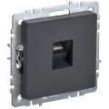 Розетка компьютерная СП RJ45 кат.5E BRITE РК10-БрГ механизм графит IEK BR-K10-1-K53