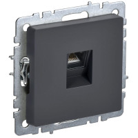 Розетка компьютерная СП RJ45 кат.5E BRITE РК10-БрГ механизм графит IEK BR-K10-1-K53