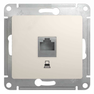 GLOSSA РОЗЕТКА компьютерная RJ45 кат. 5e, механизм, МОЛОЧНЫЙ GSL000981K