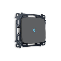 MO902020 Комплект механизма 1-кл выключателя с подсветкой 10000K OMEGA Графит мягкое касание  QUANT OP9020, VM101, G17B AMBRELLA VOLT