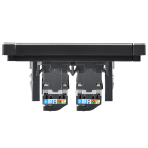 FORTE&PIANO Розетка компьютерная двойная RJ45 кат.5E FP633M металл шампань IEK