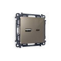 MA641010 Комплект механизма розетки ALFA Темная бронза матовый 2USB A+C 20W (быстрая зарядка) QUANT (AP6410, VM177) AMBRELLA VOLT