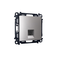 MA512005 Комплект механизма компьютерной розетки RJ-45 экранированной с автоматической защитной шторкой ALFA Сталь матовый QUANT (AP5120, VM185) AMBRELLA VOLT