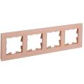 BRITE Рамка 4-местная РУ-4-2-БрП стекло персиковый матовый IEK