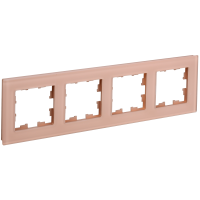 BRITE Рамка 4-местная РУ-4-2-БрП стекло персиковый матовый IEK
