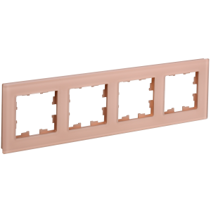 BRITE Рамка 4-местная РУ-4-2-БрП стекло персиковый матовый IEK
