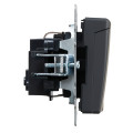 BRITE Розетка 1-местная с заземлением с защитными шторками и крышкой 16А IP20 РСбш10-3-БрГ графит IEK