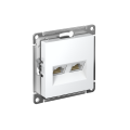 ATLASDESIGN РОЗЕТКА двойная компьютерная RJ45+RJ45 кат. 6А, механизм, БЕЛЫЙ ATN000188