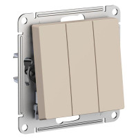 ATLASDESIGN 3-клавишный ВЫКЛЮЧАТЕЛЬ, сх.1+1+1, 10АХ, механизм, ПЕСОЧНЫЙ ATN001231