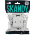 SKANDY Выключатель 2-клавишный с индикацией 10А SK-V09W арктический белый IEK