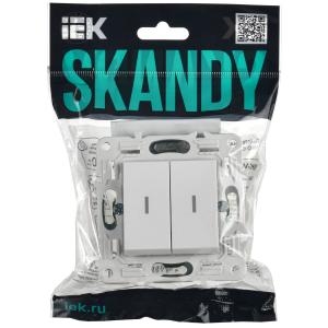 SKANDY Выключатель 2-клавишный с индикацией 10А SK-V09W арктический белый IEK