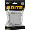 BRITE Выключатель 1-клавишный 10А безвинтовое крепление ВС11-1-0-БрА алюминий IEK