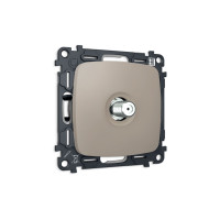 MO373050 Комплект механизма TV розетки SAT 5-2400MHz 3.5dB OMEGA Серо-бежевый матовый QUANT OP3730, VM215 AMBRELLA VOLT