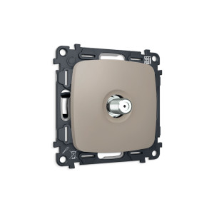MO373050 Комплект механизма TV розетки SAT 5-2400MHz 3.5dB OMEGA Серо-бежевый матовый QUANT OP3730, VM215 AMBRELLA VOLT