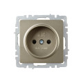 BRITE Розетка 1-местная без заземления с защитными шторками 10А РСш10-2-БрШ шампань IEK