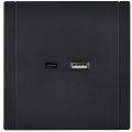 FORTE&PIANO Розетка USB A+C 3,1А FP150 черный IEK