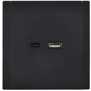 FORTE&PIANO Розетка USB A+C 3,1А FP150 черный IEK