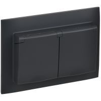 SKANDY Розетка 2-местная и крышкой 16А в сборе IP44 SK-R12G графит IEK