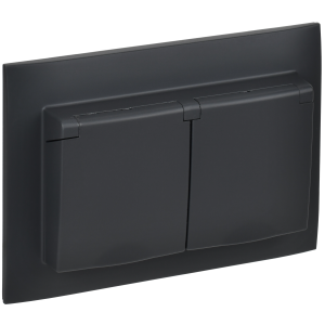 SKANDY Розетка 2-местная и крышкой 16А в сборе IP44 SK-R12G графит IEK