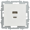 BRITE Розетка USB A+C 45Вт высокоскоростная зарядка РЮ11-2-БрБ белый IEK