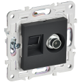 SKANDY Розетка двойная TV+RJ45 кат.6 SK-A15G графит IEK