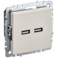 BRITE Розетка USB A+A 5В 3,1А РЮ10-1-БрКр бежевый IEK