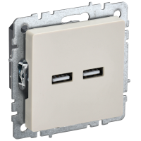 BRITE Розетка USB A+A 5В 3,1А РЮ10-1-БрКр бежевый IEK