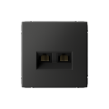 ARTGALLERY РОЗЕТКА двойная компьютерная RJ45+RJ45, кат. 5е, механизм, БАЗАЛЬТ GAL001485