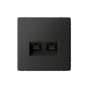 ARTGALLERY РОЗЕТКА двойная компьютерная RJ45+RJ45, кат. 5е, механизм, БАЗАЛЬТ GAL001485