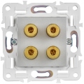 SKANDY Аудиорозетка 4-местная SK-A01S серебряный IEK