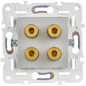 SKANDY Аудиорозетка 4-местная SK-A01S серебряный IEK