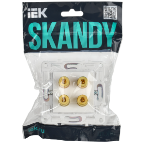 SKANDY Аудиорозетка 4-местная SK-A01W арктический белый IEK