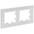 BRITE Рамка 2-местная РУ-2-2-Бр стекло белый матовый IEK