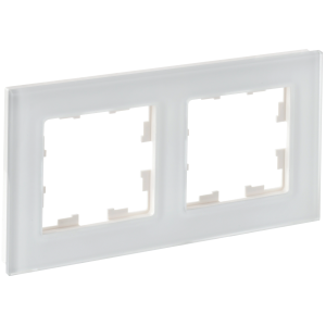 BRITE Рамка 2-местная РУ-2-2-Бр стекло белый матовый IEK