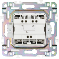 SKANDY Выключатель жалюзи 10А SK-V12N металл никель IEK