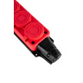 Розетка (колодка) трехместная с крышкам каучук 2P+PE 250V 16А IP54 красная DYNEL