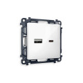 MA111010 Комплект механизма розетки ALFA Белый глянец 2USB AC 20W быстрая зарядка QUANT AMBRELLA VOLT