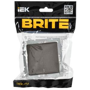 BRITE Выключатель 2-клавишный перекрестный 10А ВС10-2-3-БрТБ темная бронза IEK