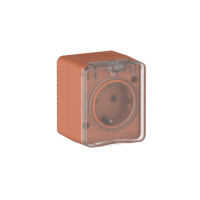 ATLASDESIGN PROFI IP54 О/У РОЗЕТКА с заземлением со шторками, 16А, ТЕРРАКОТОВЫЙ ATN547045
