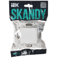 SKANDY Розетка 1-местная с заземлением с защитными шторками и крышкой 16А IP44 SK-R11W арктический белый IEK
