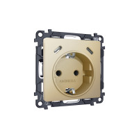 MA610510 Комплект механизма электрической розетки 2USB СC 20W быстрая зарядка сз на винтовых зажимах 16A-250V ALFA Шампань QUANT AP6105, VM165 AMBRELLA VOLT