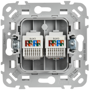 FLITE Розетка 2-местная компьютерная RJ45 категория 6 UTP РК6-2-0-ФлБ белый IEK