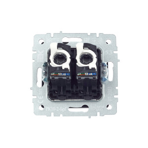 BRITE Розетка компьютерная двойная RJ45 кат.5E РК10-2-БрГ графит IEK