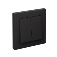 ATLASDESIGN 2-клавишный ВЫКЛЮЧАТЕЛЬ, сх.5, 10АХ, в сборе, быстрозажим. клем., КАРБОН ATN001052S